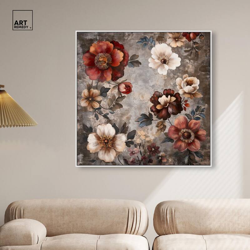 Dusk Dahlias Canvas by Art Remedy