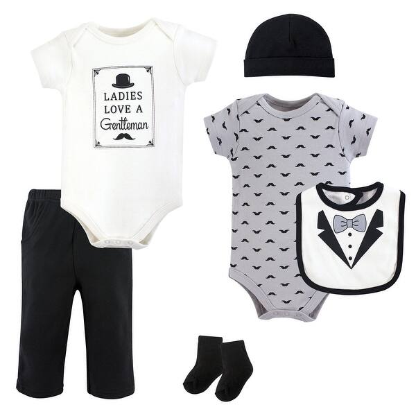 slide 1 of 1, Hudson Baby Infant Boy Cotton Layette Set, Ladies Love 0-3 Months - Ladies Love
