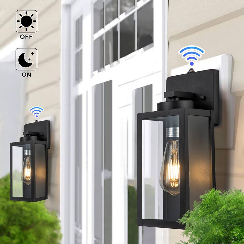 C Cattleya 2-Pack Matte Black Dusk to Dawn Outdoor Wall Lights