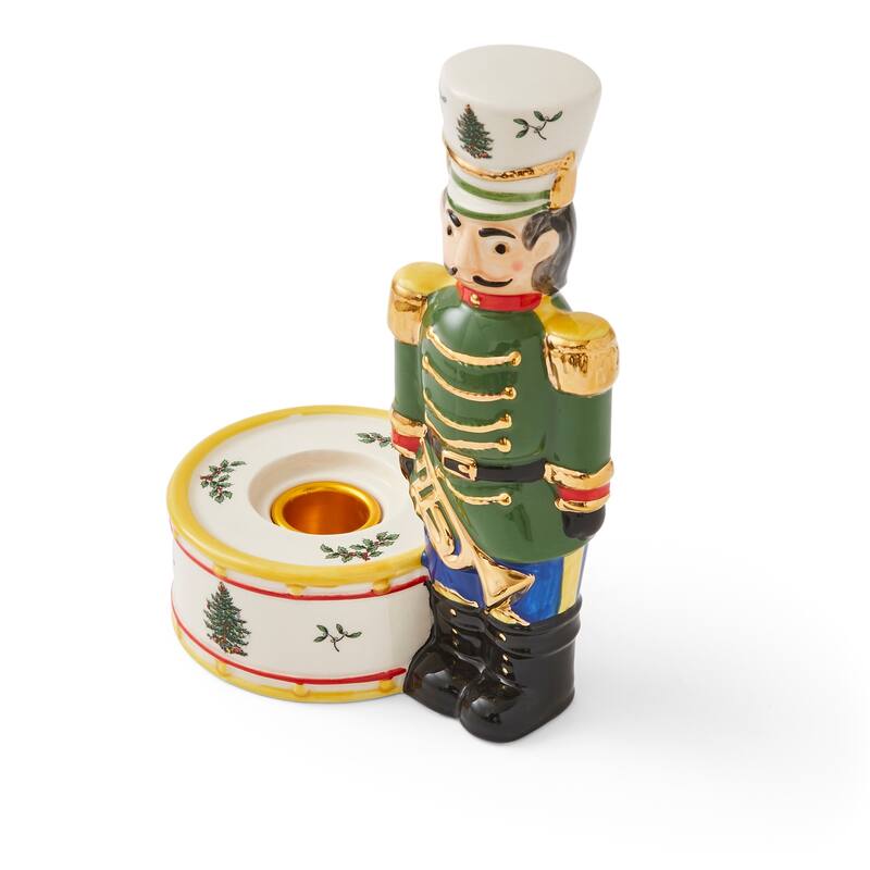Spode 7 Inch Christmas Tree Nutcracker Candle Holder - 7 inch