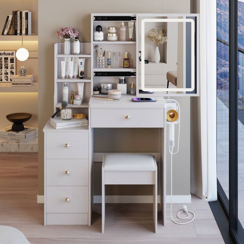 Versatile Left Bedside Cabinet with Advanced Features and Accessories