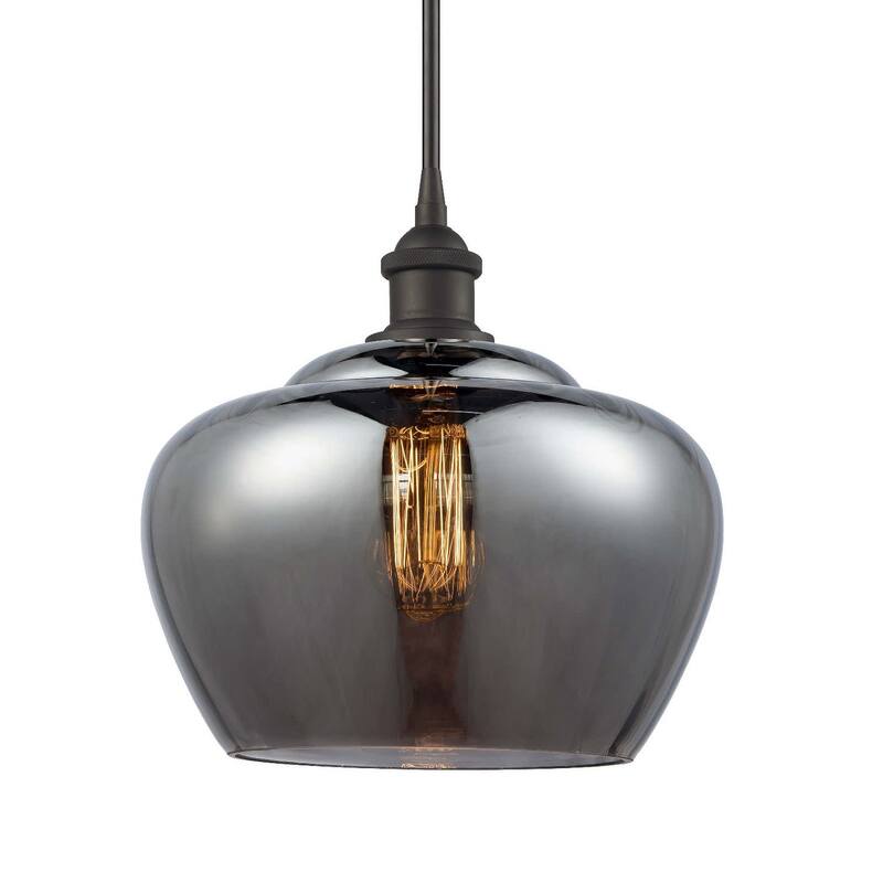 Innovations Lighting Large Fenton Single Light 11" Wide Pendant with - Oil Rubbed Bronze / Plated Smoke