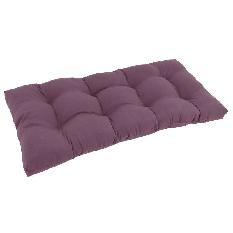 Solid Twill Tufted Indoor Bench Cushion (Multiple widths from 42 to 60 inch) - 42" wide - Grape