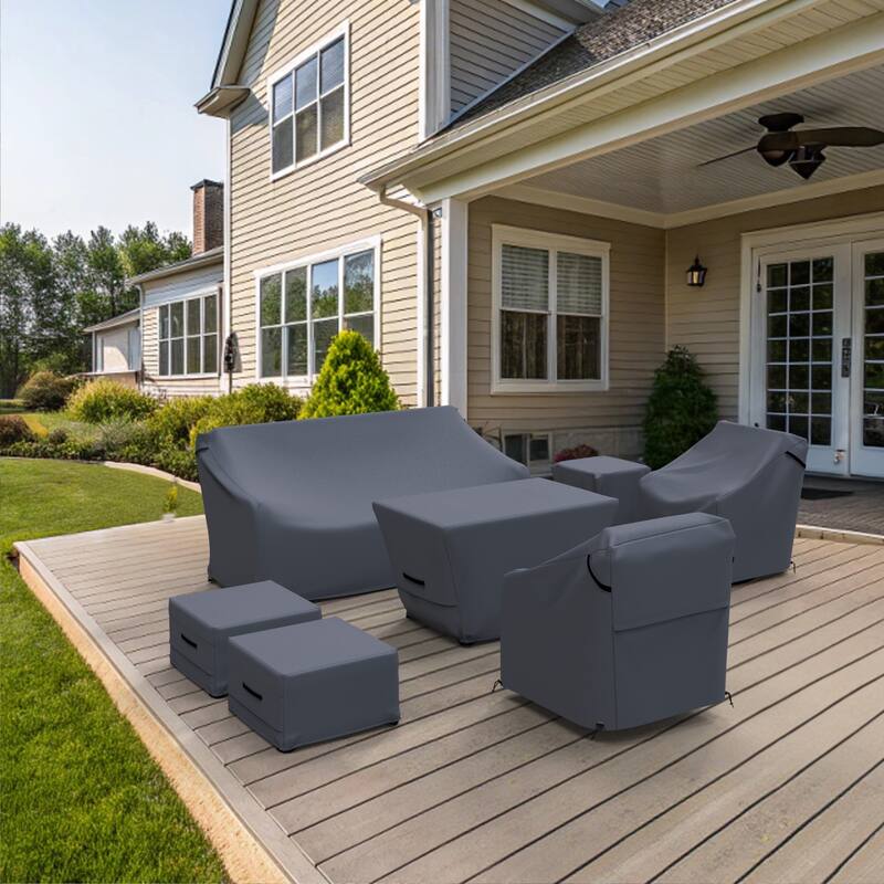Cracraft Outdoor Conversation Patio Furniture Cover 7-Piece - 33 x 72 x 33