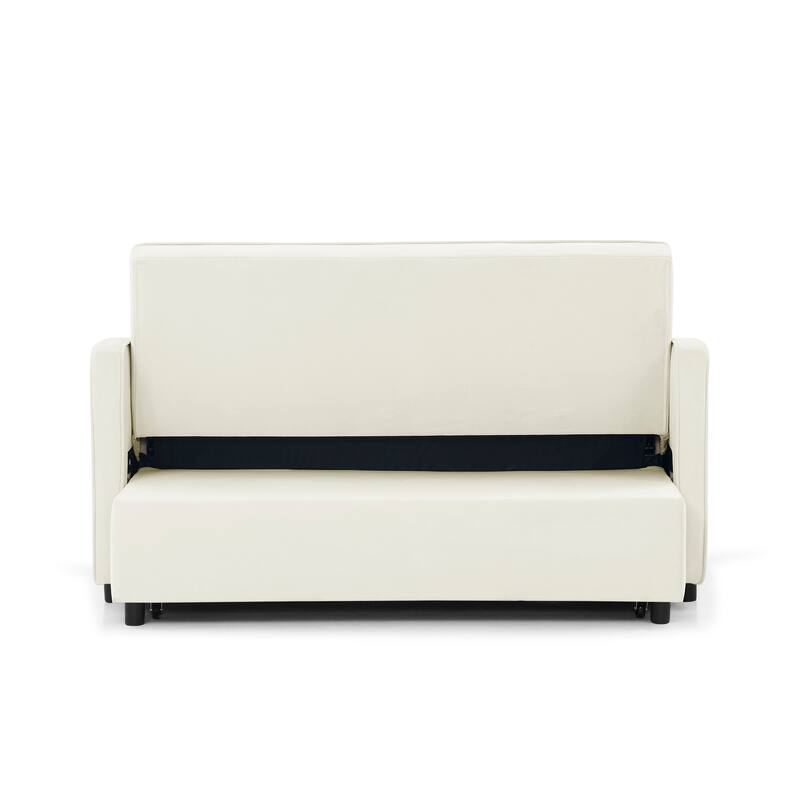 Modern Loveseat Sofa Bed With Pull-out Bed,TypeC and USB Charging