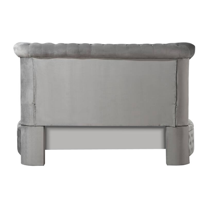 Rufus Grey Platform Bed with Storage