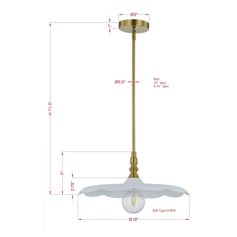 Paris Pendant Light, White