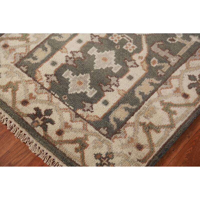 Gray Oushak Oriental Runner Rug Handmade Wool Carpet - 2'7" x 9'9"