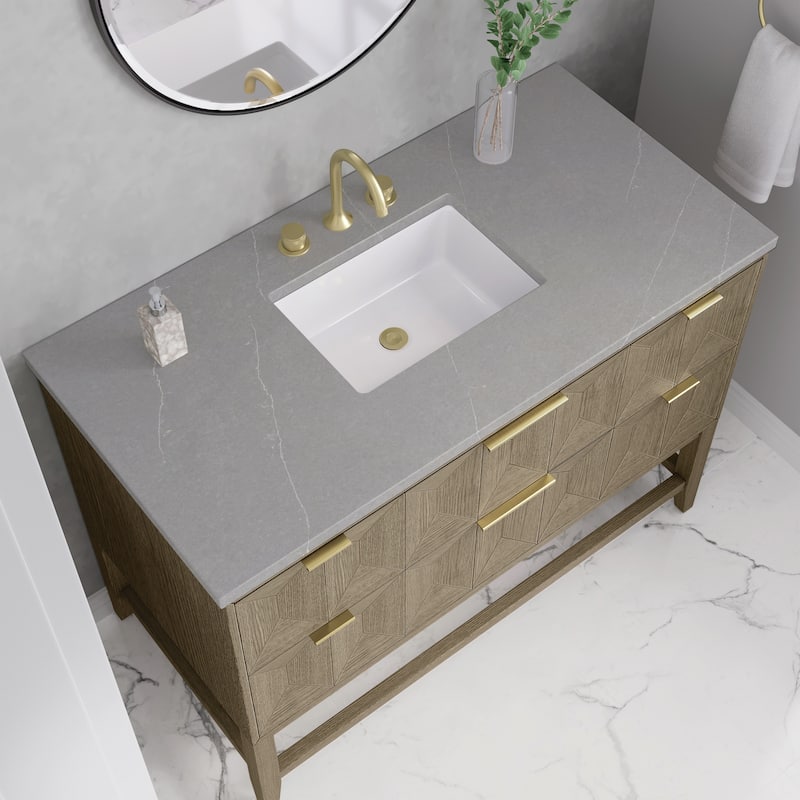 James Martin Vanities Emmeline 48" Single Vanity, Pebble Oak