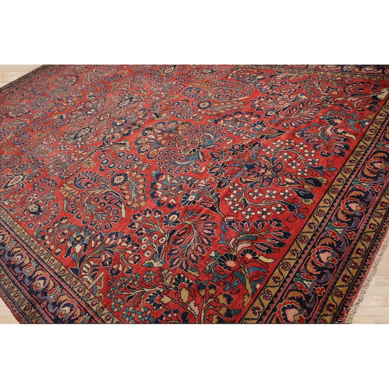 Hand Knotted Burnt Orange Persian Wool Traditional Oriental Area Rug - 10' 4'' x 16' 3''