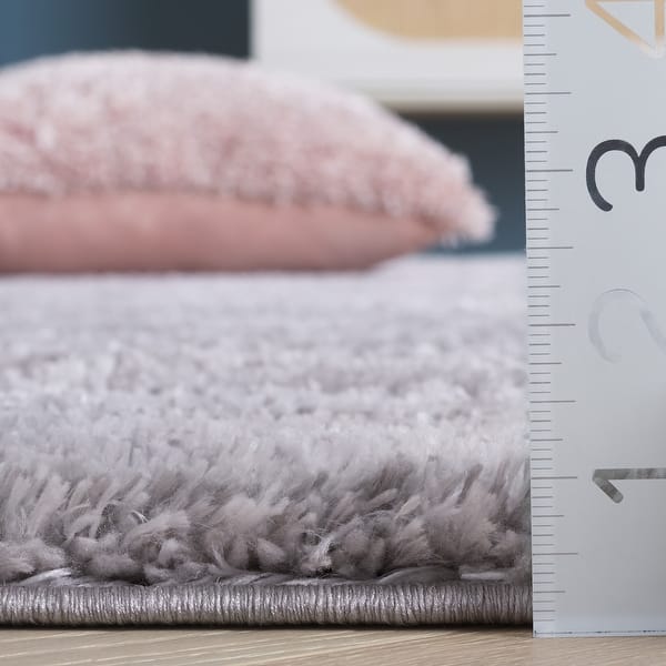 dimension image slide 2 of 5, SAFAVIEH Tahoe Shag Yaprak Abstract 1.2-inch Thick Rug