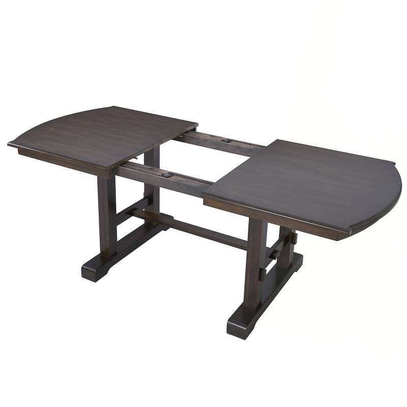 60"-78"Farmhouse Large Expanding Table for 4-8 (Brown)