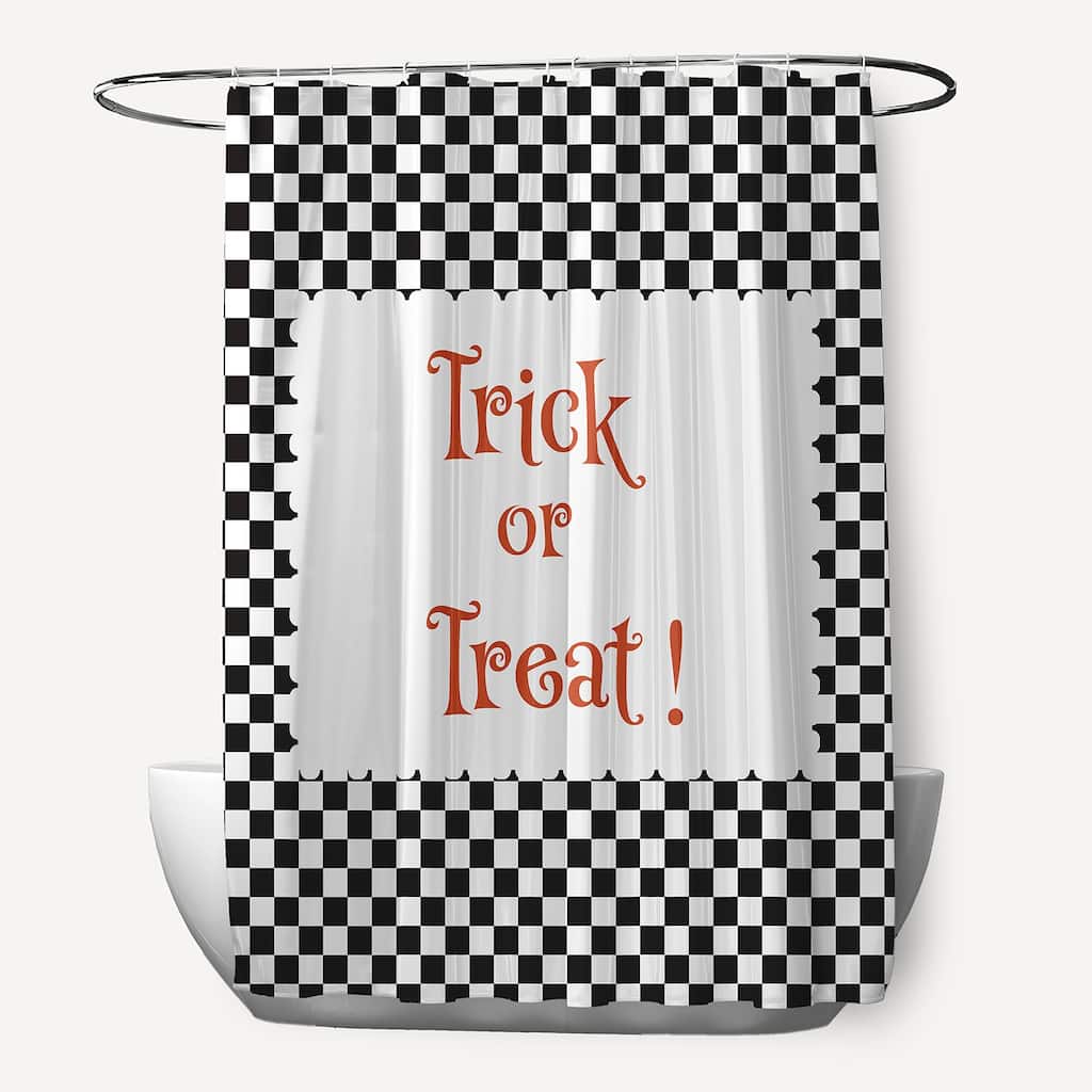 Halloween Trick or Treat Checks Shower Curtain