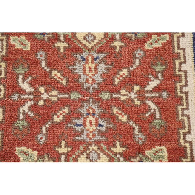Orange Heriz Indian Runner Rug Hand-knotted Wool Carpet - 2'6"x 7'11"