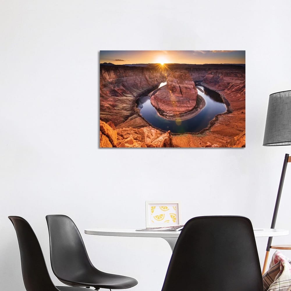 iCanvas "Sunset Over Horseshoe Bend & Colorado River, Glen Canyon National Recreation Area, Arizona" by Russ Bishop Canvas Print