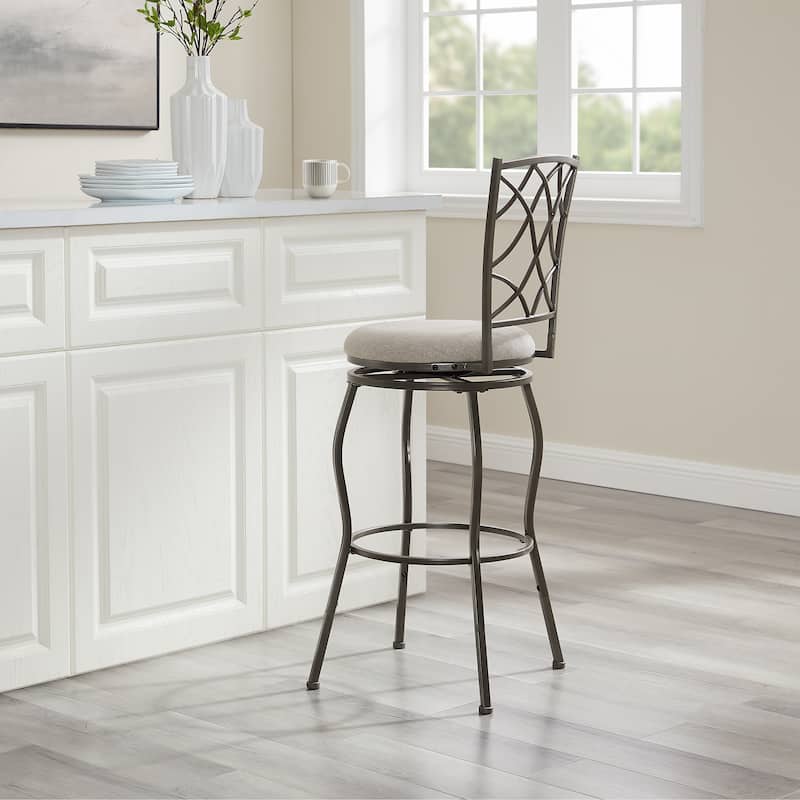 Eric Pewter Metal 24-30-Inch Adjustable Stool (Set of 3)