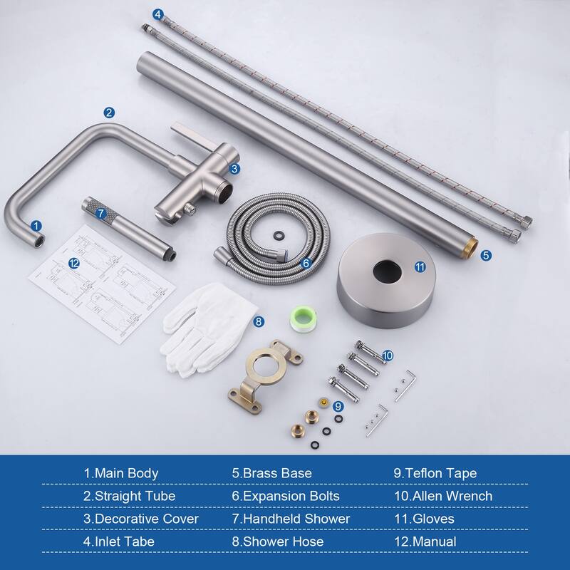 WOWOW Floor Mount Single-Handle Freestanding Tub Faucet