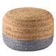 preview thumbnail 13 of 23, The Curated Nomad Camarillo Modern Jute Pouf/ Floor Pillow Light Grey/Beige