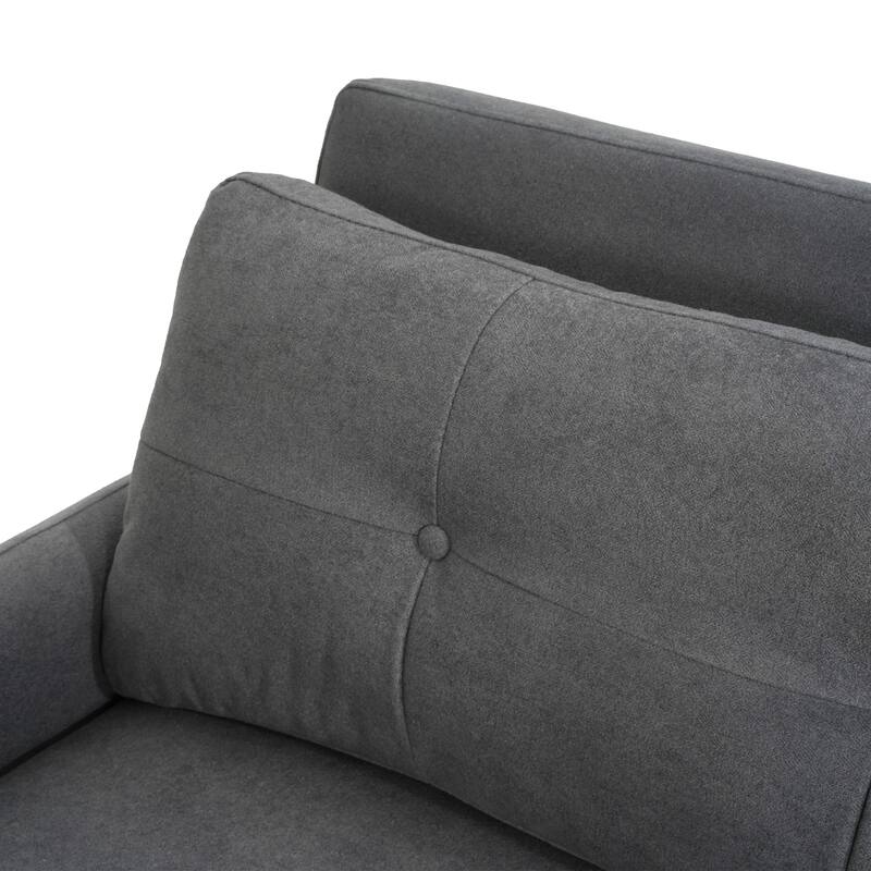 Cotton Linen 3-in-1 Sleeper Sofa Chair with Storage Pocket and Pillow