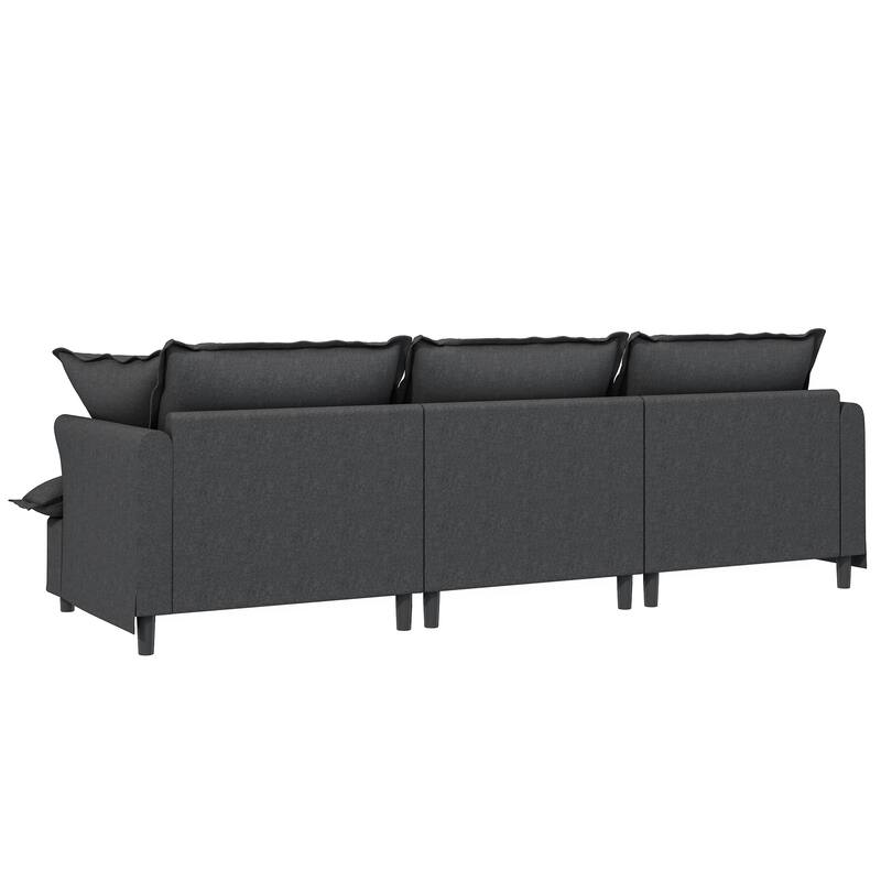 DIY Free Combination Sofa Set with Throw Pillows, Chenille Modular Sectional Sofa for Livingroom Upholstered Cloud Couch