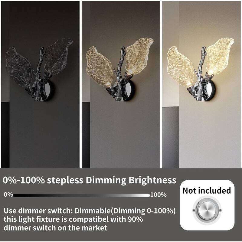 KAYLA 2-Light Bionic Leaf Wall Sconce