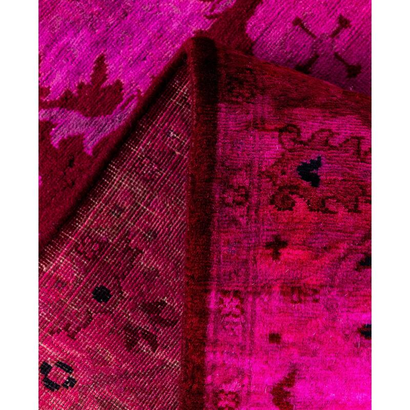 Overdyed One-of-a-Kind Hand-Knotted Area Rug - Pink - 2' 7" x 10' 1"