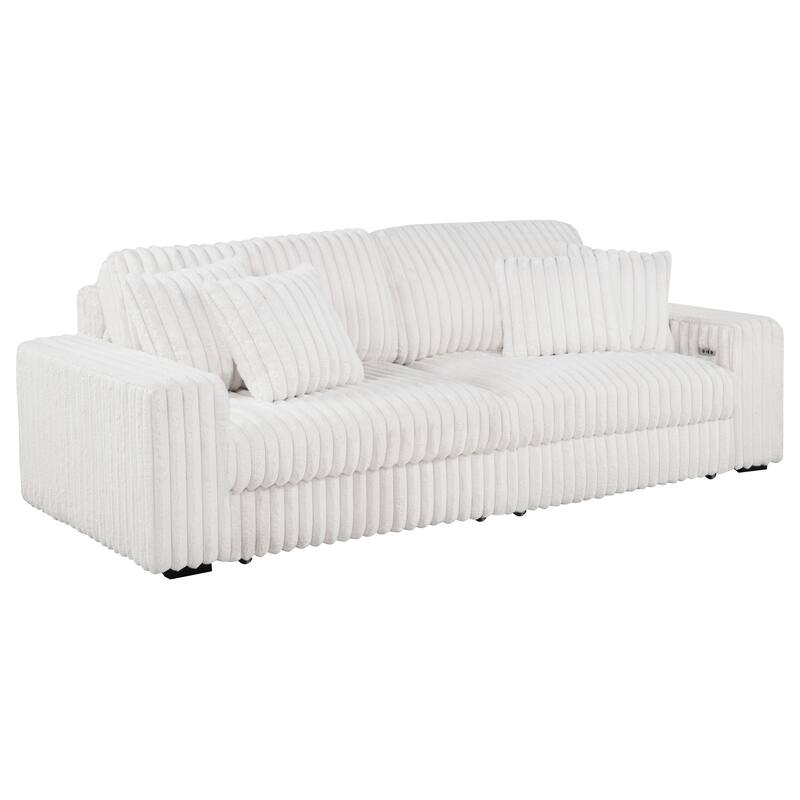 Jacana Corduroy Upholstered Dual Power Chaise Sofa