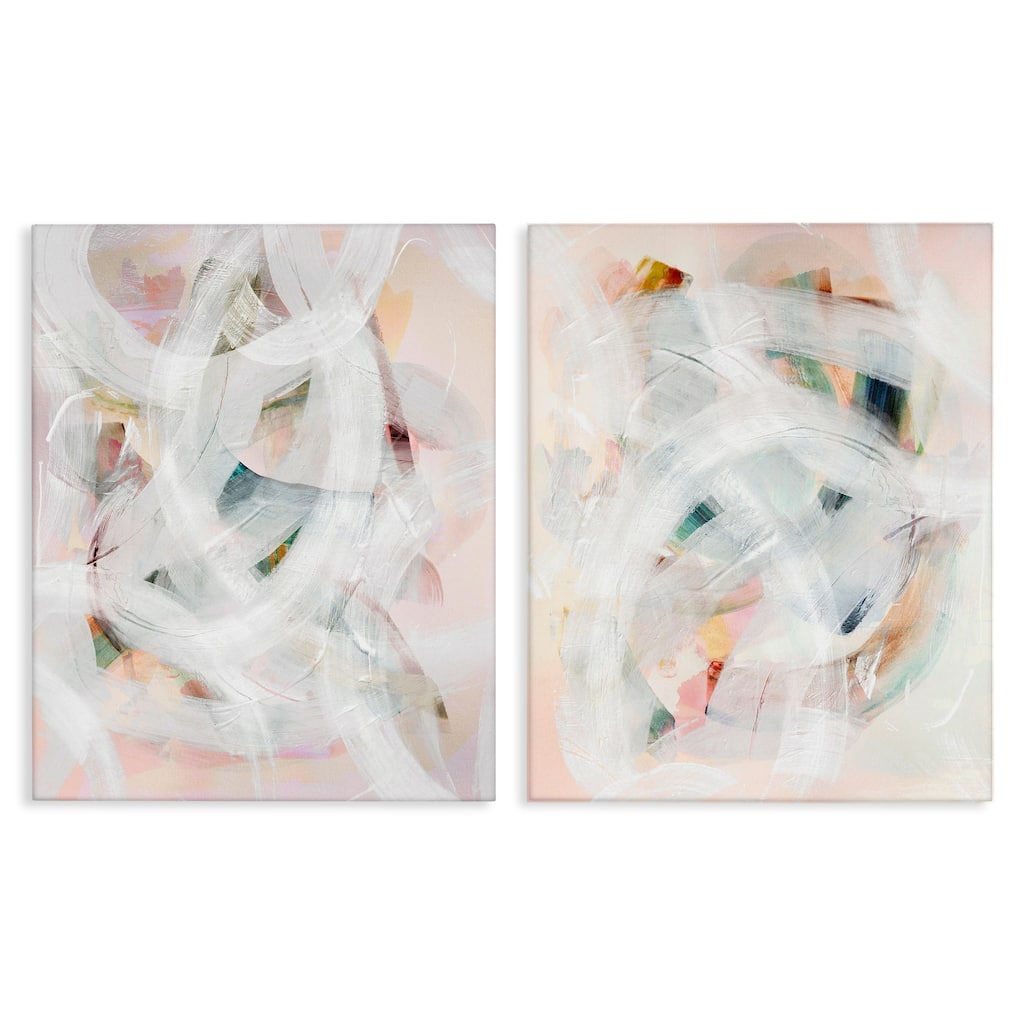 Stupell Subtle & Soft Abstraction Canvas Wall Art Design By Gemma Bardot (Set of 2)