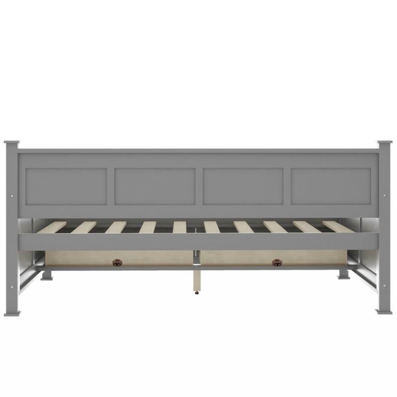 Twin Size Daybed with 2 Large Drawers, X-shaped Frame, Modern and Rustic Casual Style Daybed