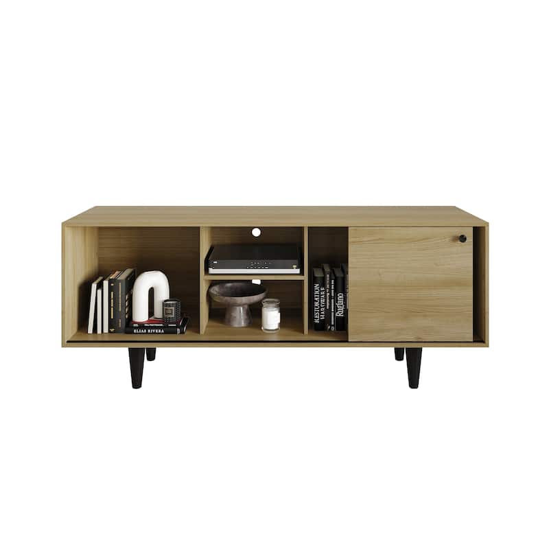 CraftPorch Mid-Century Modern TV Stand Console - Sanremo Light Oak