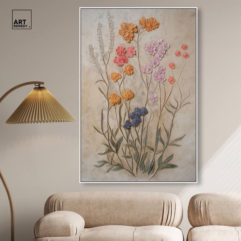 Sculpted Flora Frieze III Canvas by Art Remedy