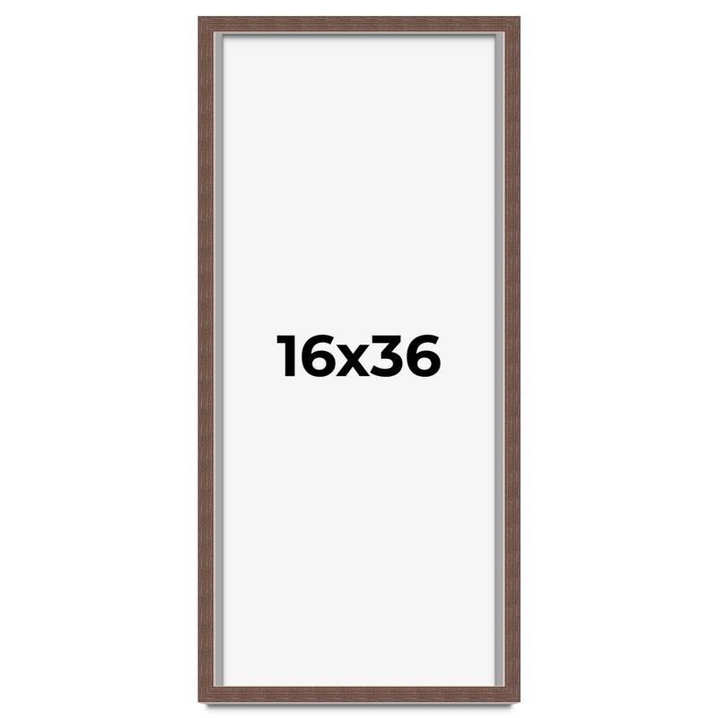 16x36 Shadow Box Frame Brown | 1.125 inches Deep Real Wood Rustic