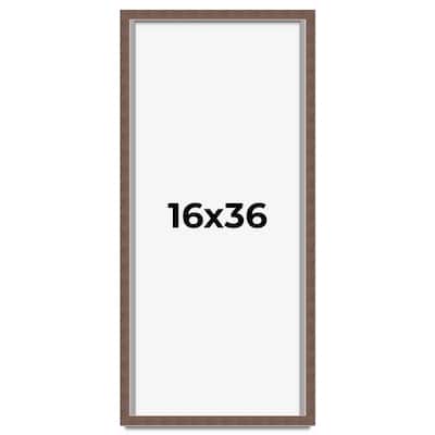 16x36 Shadow Box Frame Brown | 1.125 inches Deep Real Wood Rustic