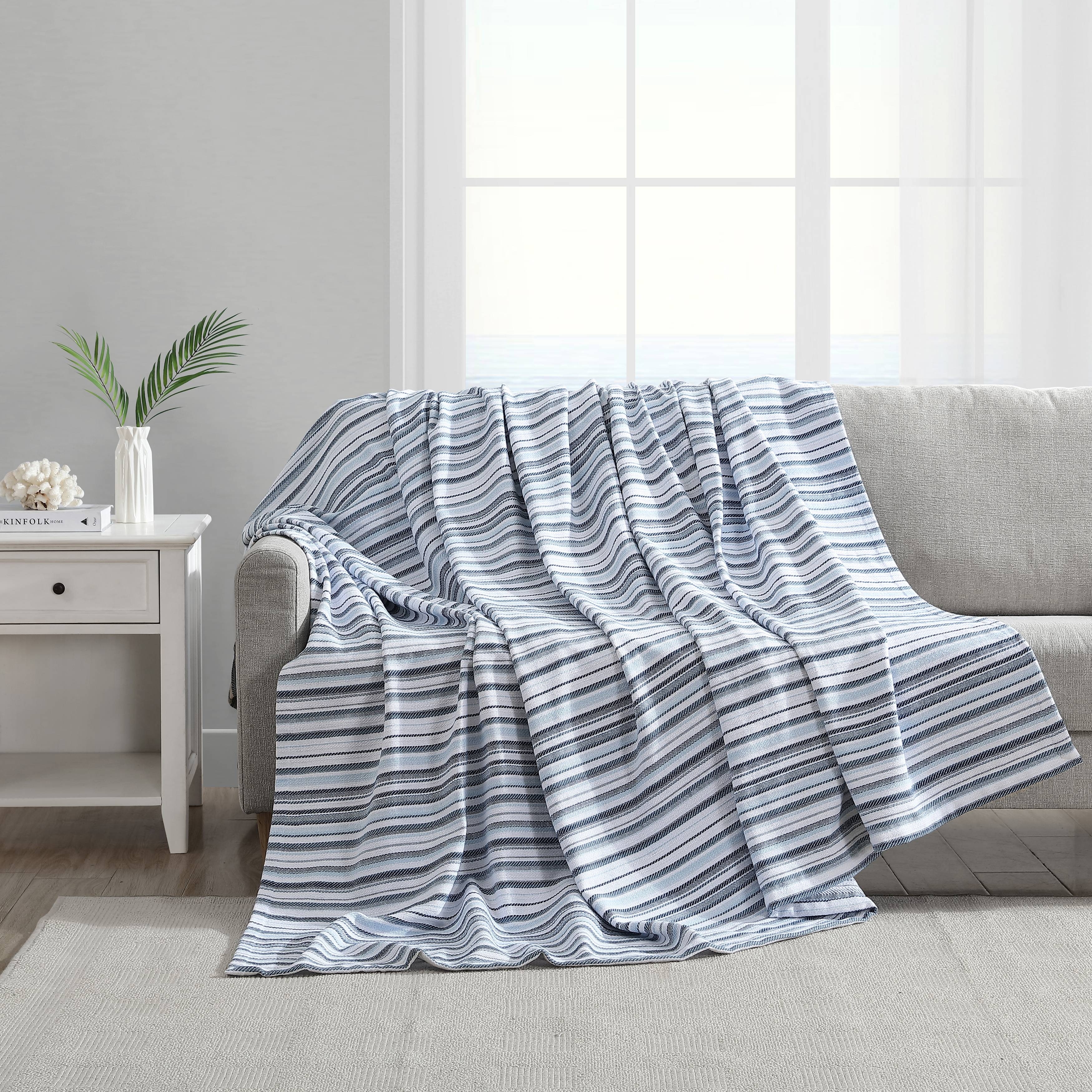 Nautica Pembrook Yarn Dye Cotton Blue Blanket On Sale Bed Bath Beyond 39044418