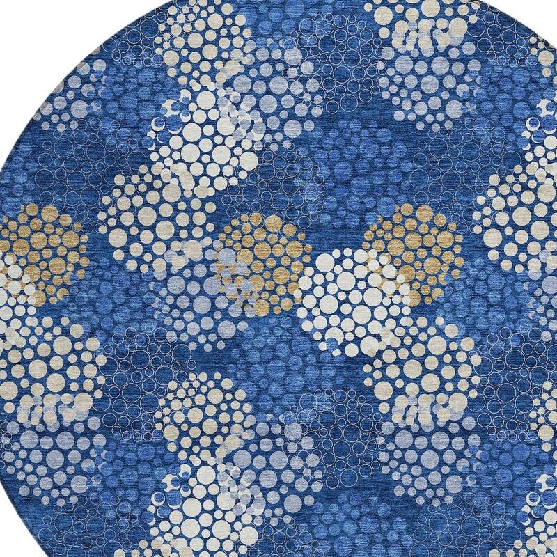 HomeRoots Polka Dot Transitional Rectangle Outdoor Rug