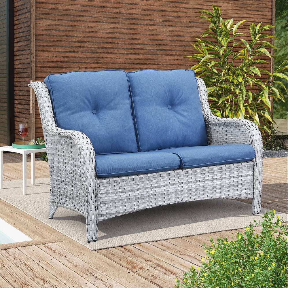 Gymojoy Patio Loveseat Sofa with Cuhsion