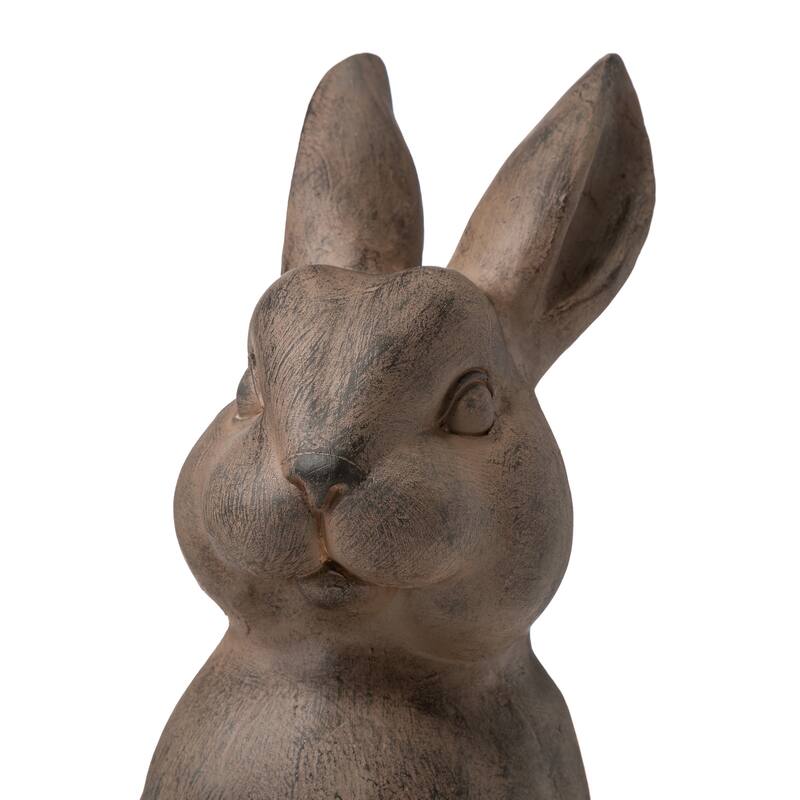 Glitzhome MgO Standing Rabbit Bunny Garden Statue Outdoor Indoor