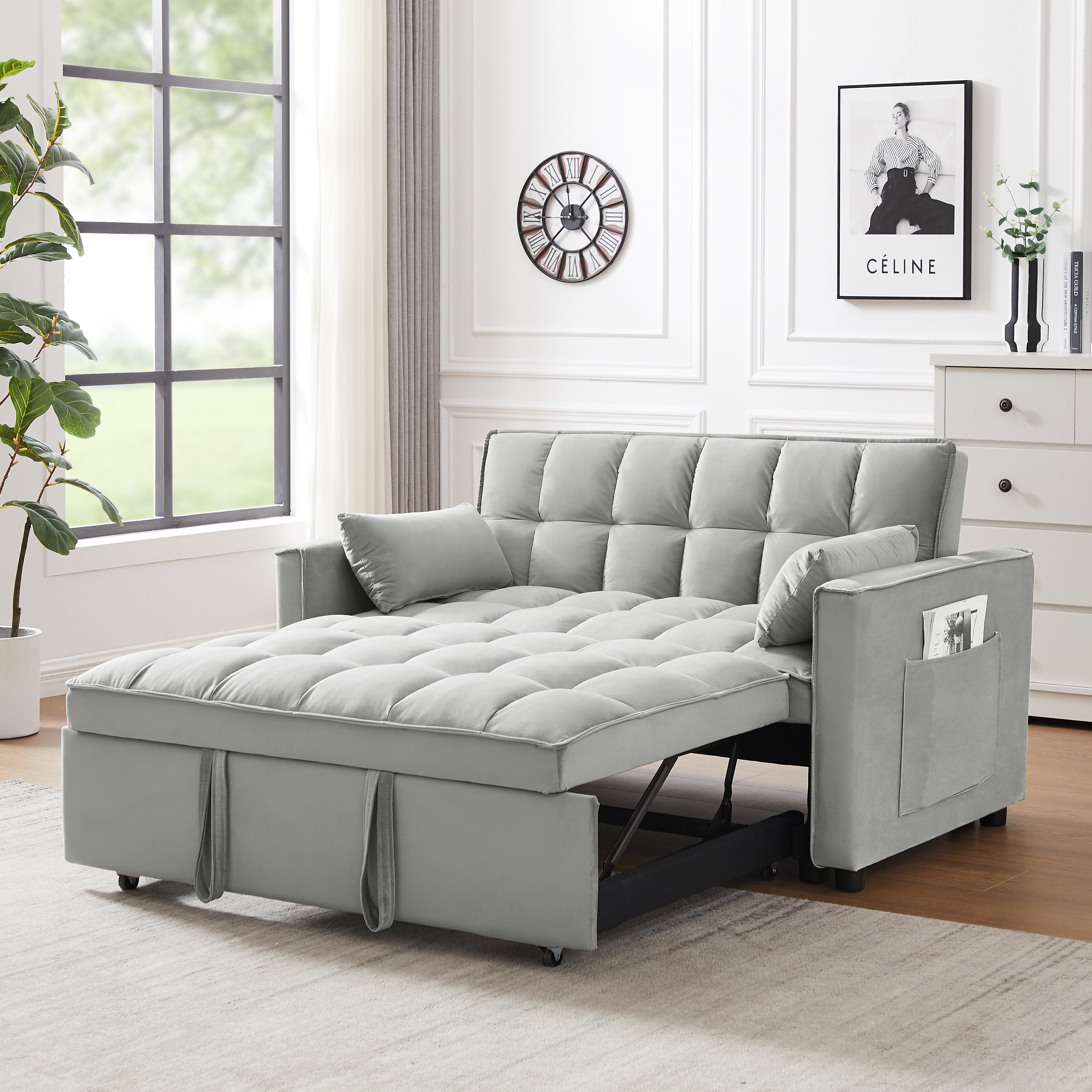 Reclining sofa with pull out bed store