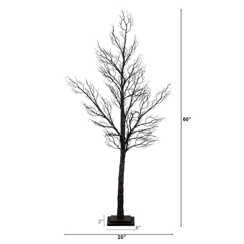 5-ft Pre-Lit Halloween Minimalist Twig Artificial Fall Tree - Black