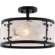 preview thumbnail 1 of 8, Vaxcel Lighting C0333 Wilder 3 Light 13" Wide Semi-Flush Drum Ceiling Matte Black