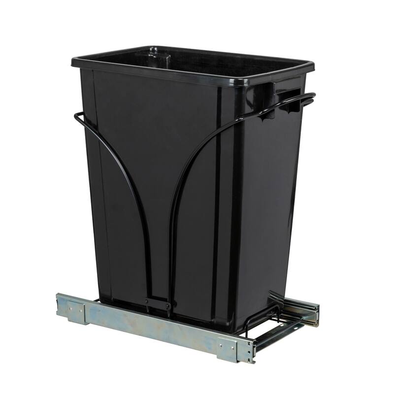 Household Essentials Chrome-Plated Steel Pull-Out/Slide-Out Single Trash Can