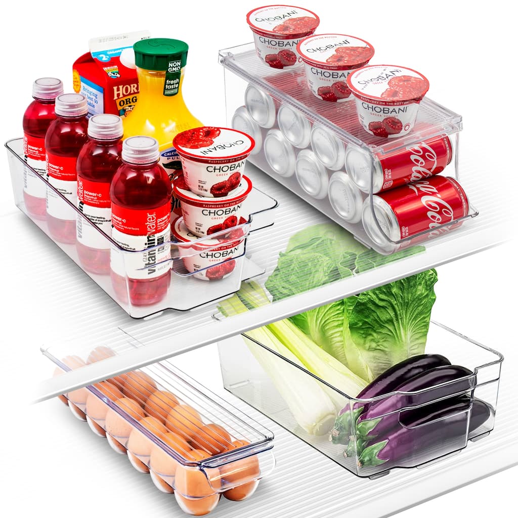 Sorbus Multi-Size/Type/Pack Clear Bin Organizer Set for Kitchen, Fridge and Pantry