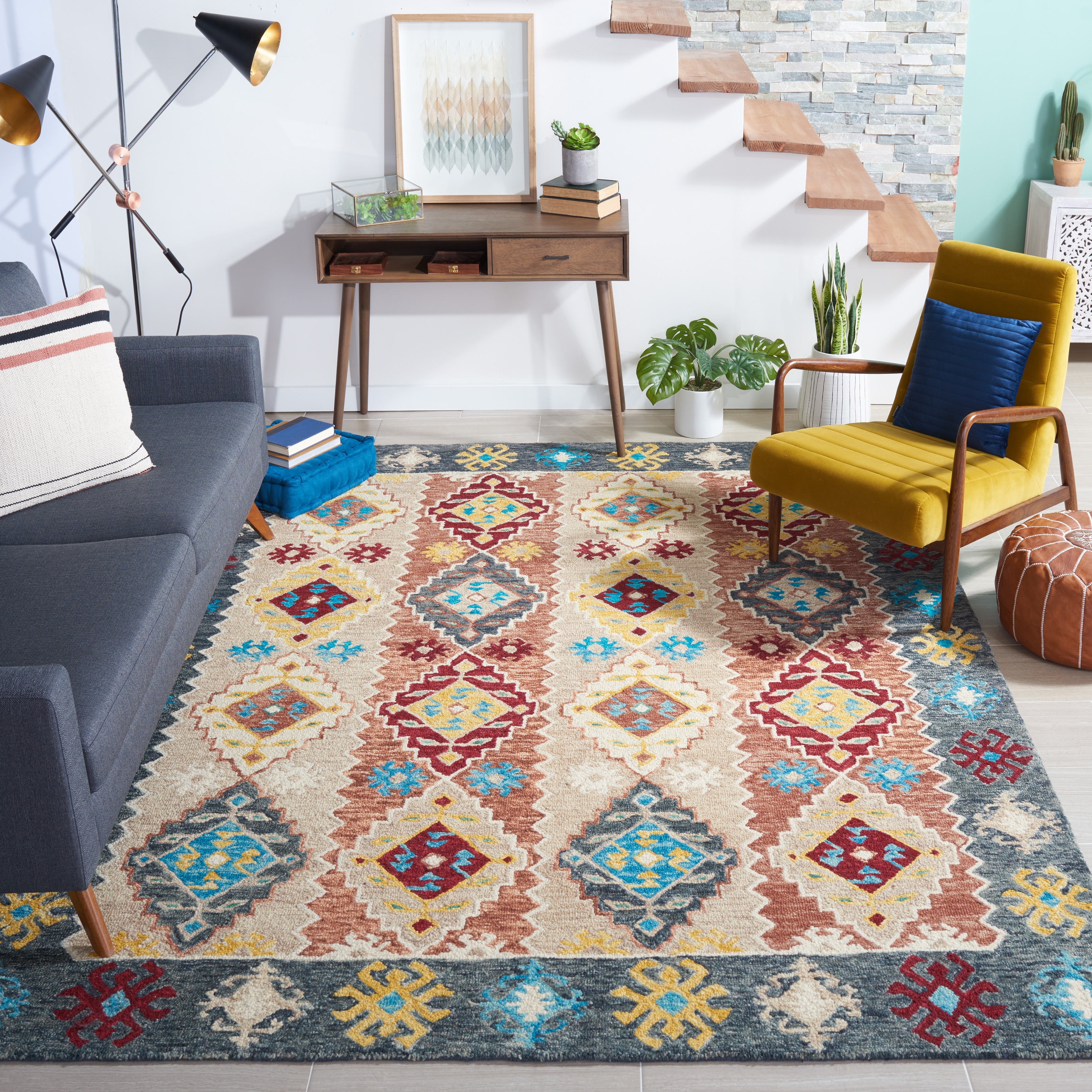 SAFAVIEH Handmade Aspen Burgis Boho Tribal Wool Rug