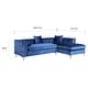 preview thumbnail 11 of 9, Chic Home Monet Velvet Silver Right Facing Sectional Sofa, Navy