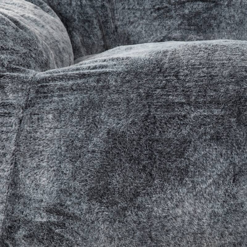 Memory Foam Bean Bag Chair, Comfy Adults Lounge Chair, Oversized Bean Bag Sofa with Armrest for Living Room, Bedroom