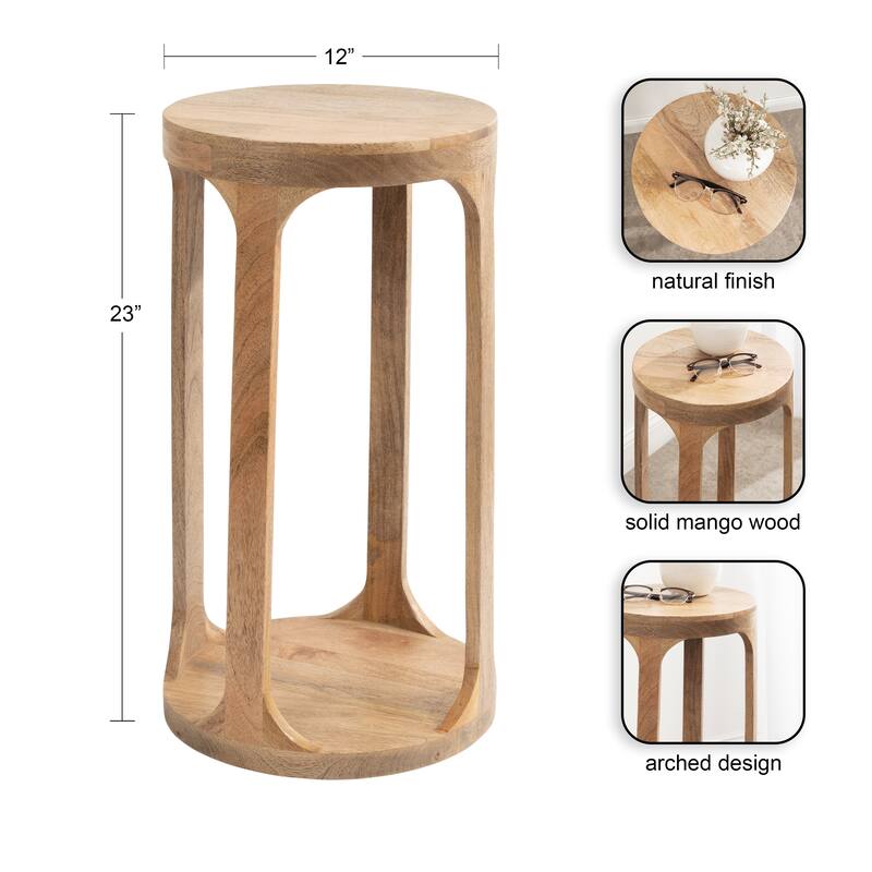 Kate and Laurel Dahl Wood Drink Table