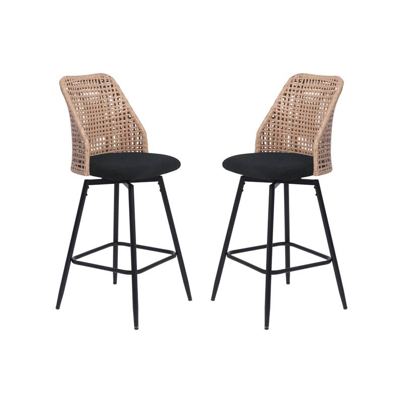 28.8" Indoor Swivel Wicker Barstools