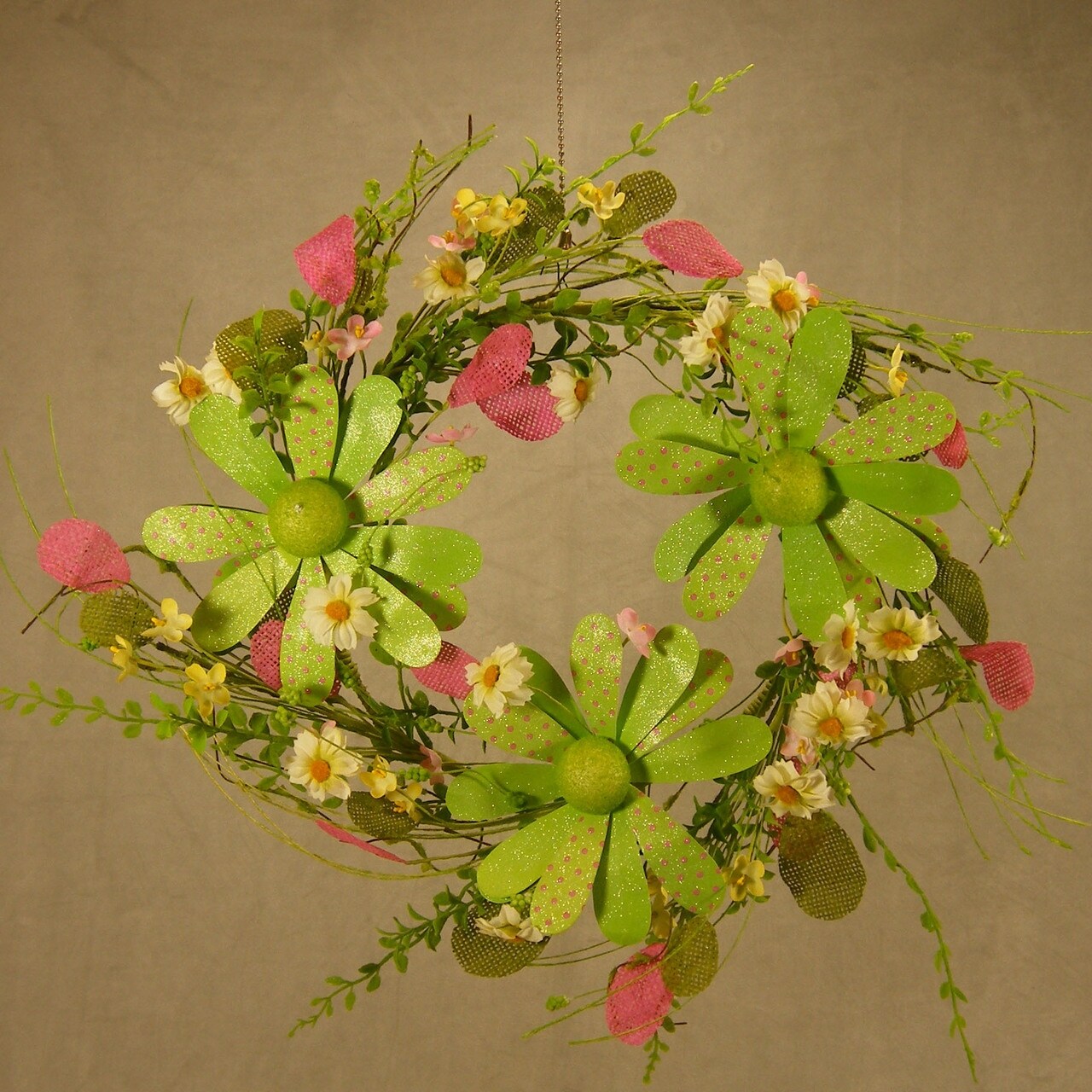 Shop 1 Pc 18 Inch Daisy Wreath W Burlap For Spring Easter Decor