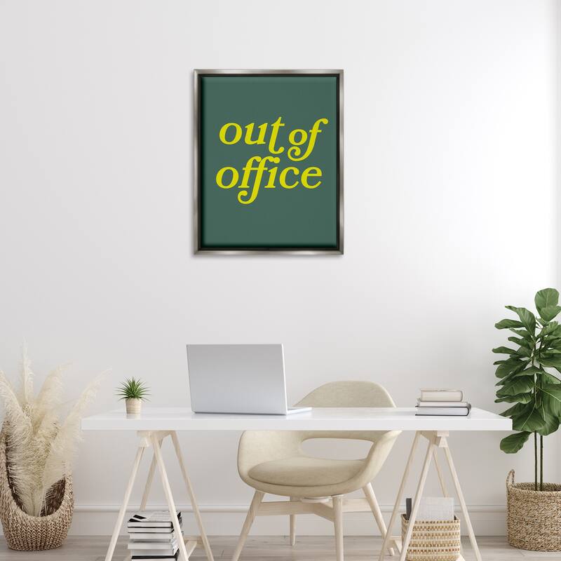 Stupell Minimal Out Of Office Framed Floater Canvas Wall Art Design By Victoria Barnes