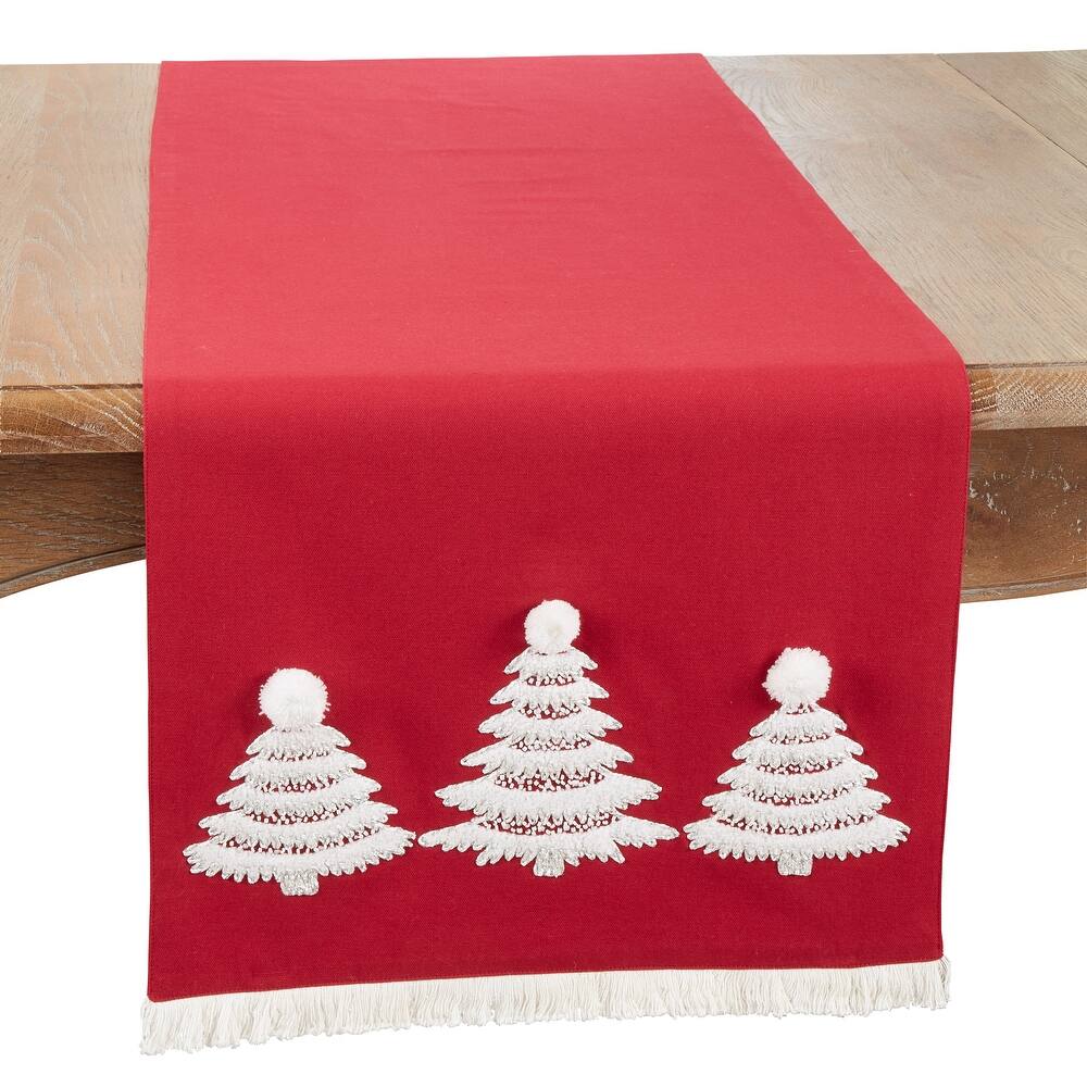 Whimsical Winter Christmas Trees Table Runner - 16"x72"